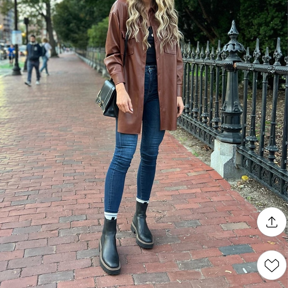 Sam Edelman Leather Chelsea Weatherproof Boots Laguna Lug Sole 8